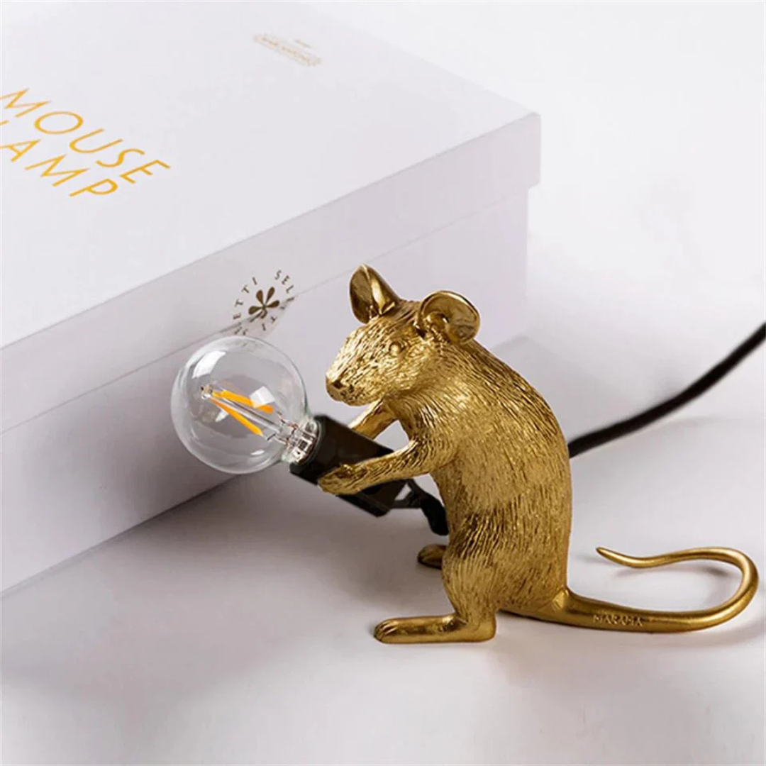 Marco Designerska Lampa Stolikowa | Figurka Myszy LED