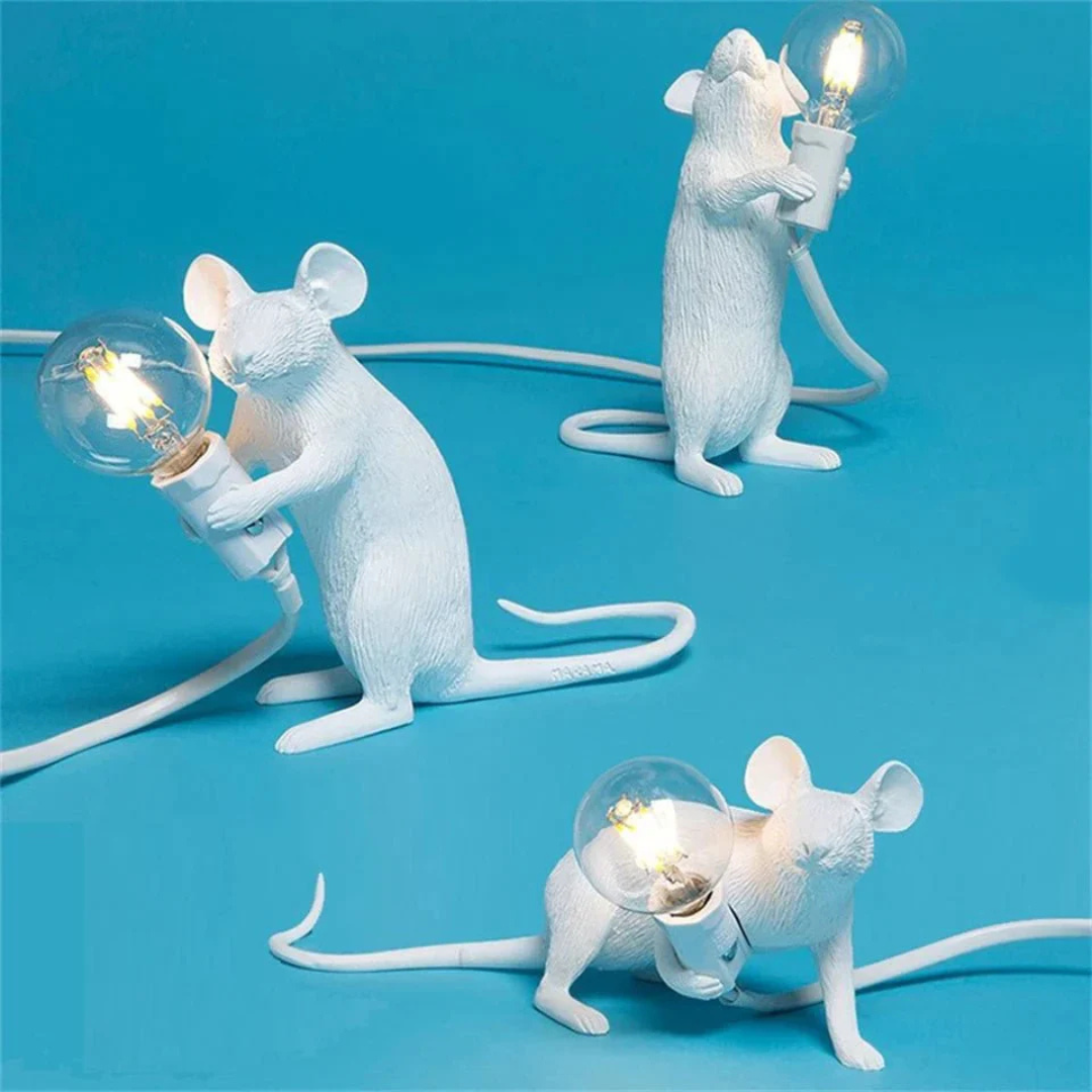 Marco Designerska Lampa Stolikowa | Figurka Myszy LED